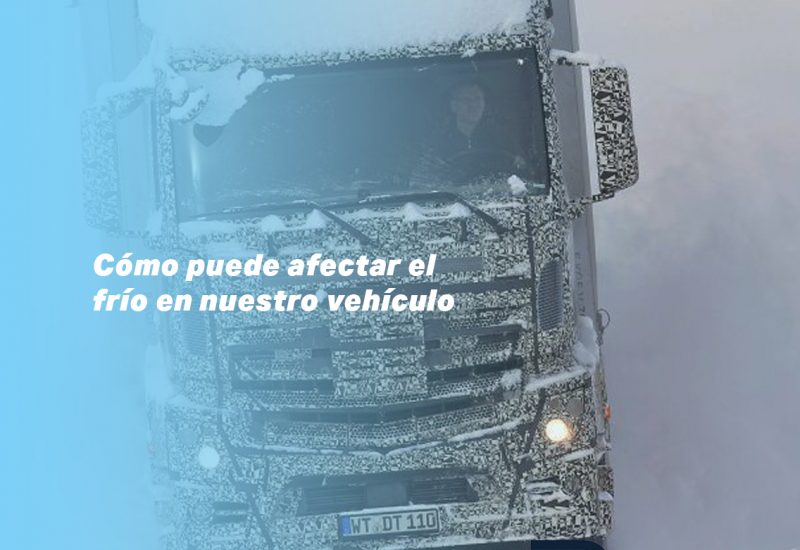 Bus driving on winter roads