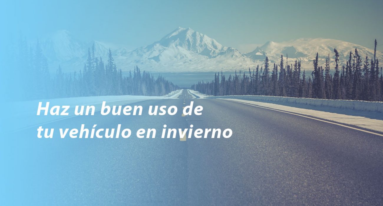 Bus driving on winter roads